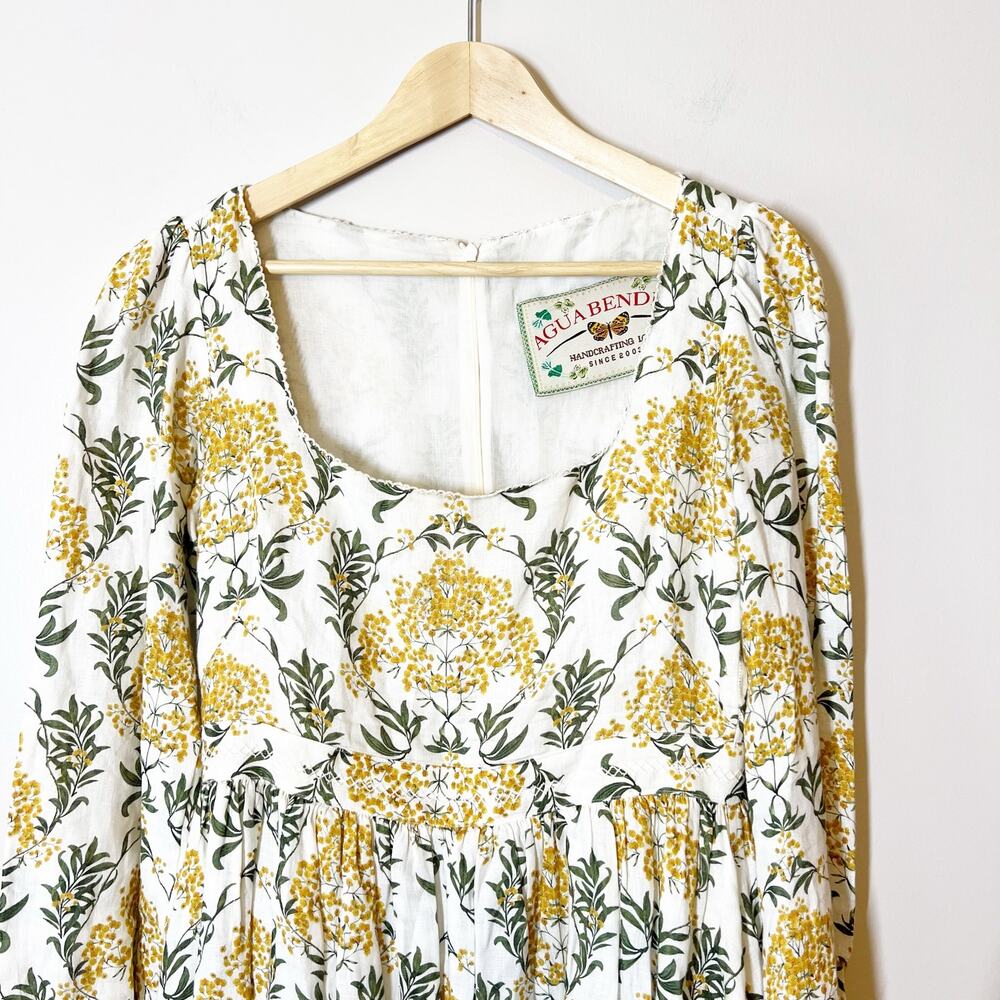 Agua by Agua Bendita Curuba Floral-Print Linen Mini Dress Sz Med - Picture 5 of 13